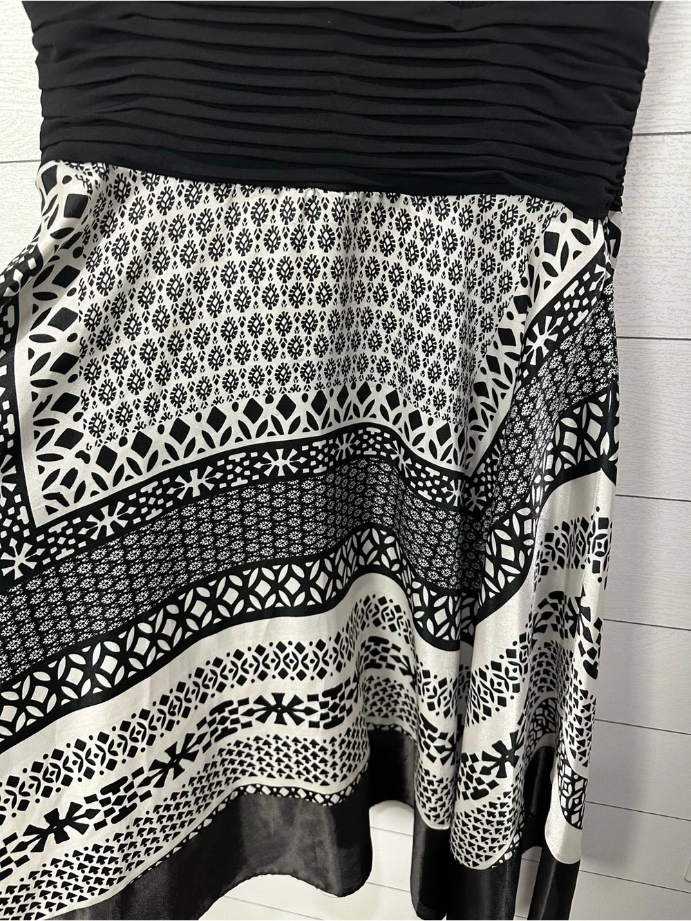 Melrose Black & White Handkerchief Dress Size 14